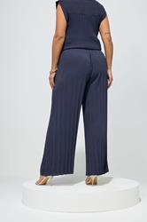 YOURS LONDON Plus Size Navy Blue Pleated Set | Yours Clothing 6