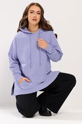 YOURS Plus Size Purple Pocket Front Hoodie | Yours Clothing 3