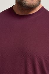 BadRhino Big & Tall Burgundy Red Ottoman Textured T-Shirt | BadRhino 4