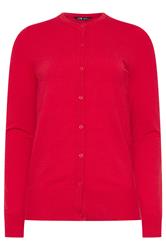 LTS Tall Ruby Red Crew Neck Button Cardigan