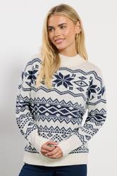 M&Co Petite Navy Blue & White Fairisle Knit Jumper | M&Co 3