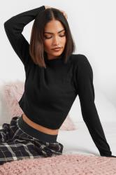 PixieGirl Petite Women's Black Ribbed Pyjama Top | PixieGirl 3