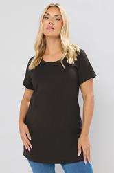 YOURS Plus Size 2 PACK Black Longline T-Shirts | Yours Clothing 2