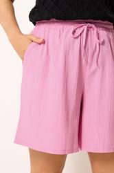 YOURS Plus Size Pink Textured Woven Shorts | Yours Clothing 4