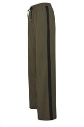 LTS Tall Khaki Green Side Stripe Wide Leg Trousers