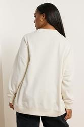 YOURS Plus Size Cream 'Paris' Heart Sweatshirt | Yours Clothing 2