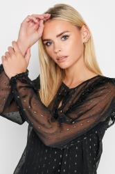 PixieGirl Black Metallic Spot Print Blouse | PixieGirl  4