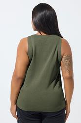 LIMITED COLLECTION Plus Size Khaki Green Knitted Waistcoat | Yours Clothing 4