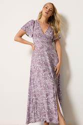 LTS Tall Women's Pink Floral Wrap Maxi Dress | Long Tall Sally 1