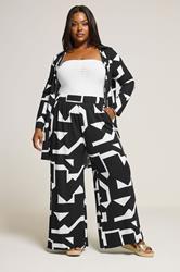 YOURS Plus Size Black & White Abstract Shirt | Yours Clothing 2