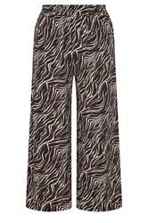 YOURS Curve Brown Zebra Crinkle Wide Leg Trousers