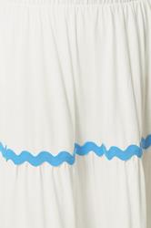 YOURS Plus Size White Wavy Detail Tiered Maxi Skirt | Yours Clothing 4