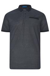 D555 Big & Tall Grey Jacquard Polo Shirt