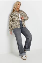 YOURS Plus Size Natural Brown Leopard Print Twill Jacket | Yours Clothing 2
