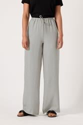 LTS Tall Women's Light Grey Textured Wide Leg Trousers | Long Tall Sally 1