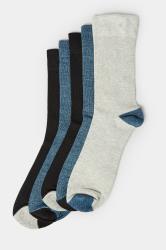 BadRhino Blue 5 Pack Heel & Toe Socks