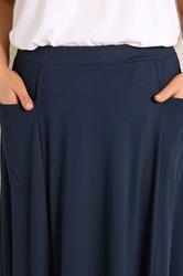 EVANS Plus Size Navy Blue Stretch Jersey Midaxi Skirt | Evans 4