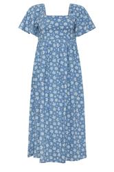 PixieGirl Petite Women's Blue Daisy Midi Dress | PixieGirl 5