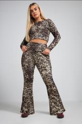 LIMITED COLLECTION Plus Size Brown Leopard Print Fold Over Waist Leggings | Yours Clothing  3