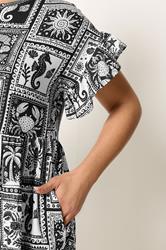 YOURS Plus Size Black Mixed Shell Tunic Dress | Yours Clothing 4