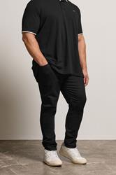 BadRhino Big & Tall Black Tapered Fit Stretch Jeans | BadRhino 3
