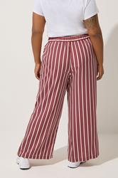 LIMITED COLLECTION Plus Size Dark Pink Stripe Boxer Waist Trousers | Yours Clothing 2