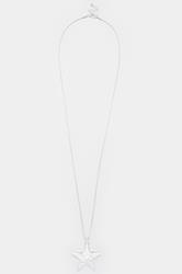 Silver Tone Double Star Long Necklace | Yours Clothing 3