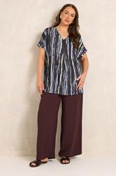 EVANS Plus Size Brown Tie Dye Swing Top | Evans 1