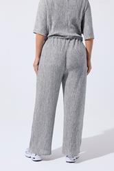 LIMITED COLLECTION Plus Size Grey Plisse Wide Leg Trousers | Yours Clothing 2