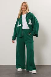 YOURS Plus Size Green 'LA' Wide Leg Joggers | Yours Clothing 1