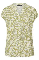 EVANS Plus Size Green Leaf Print Linen Shirt | Evans  6