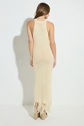 STAR Natural Brown Knitted Tassel Trim Midaxi Dress | StarByJM 2
