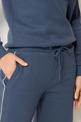LTS Tall Women's Indigo Blue Pipe Detail Wide Leg Joggers | Long Tall Sally 4