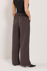 LTS PREMIUM Tall Women's Chocolate Brown Pinstripe Wide Leg Trousers| Long Tall Sally 2