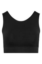 YOURS Plus Size Black Seamless Longline Padded Bralette Top | Yours Clothing 2