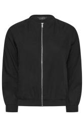 PixieGirl Petite Black Linen Bomber Jacket