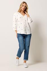 M&Co White Floral Embroidered Cotton Blouse | M&Co 2