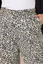 YOURS Plus Size Brown Leopard Print Linen Bermuda Shorts | Yours Clothing 5