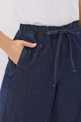 LTS Tall Indigo Blue Cotton Tie Waist Wide Leg Jeans | Long Tall Sally 5