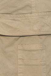 KAM Big & Tall Stone Brown Elastic Waist Cargo Shorts | BadRhino 5