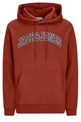 JACK & JONES Big & Tall Henna Red Varsity Hoodie | BadRhino 2