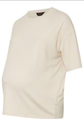 BUMP IT UP MATERNITY Curve Cream Premium Modal Ribbed Top