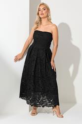 YOURS LONDON Plus Size Black Sleeveless Lace Maxi Dress | Yours Clothing 3