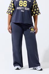 LIMITED COLLECTION Plus Size Navy Blue '86' Straight Leg Leggings | Yours Clothing 1