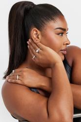 YOURSET 5 PACK Silver Tone Stretch Statement Rings | Yours Clothing 1