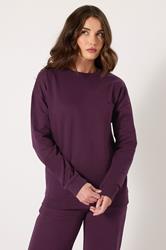 LTS Tall Purple Crew Neck Sweatshirt | Long Tall Sally 1