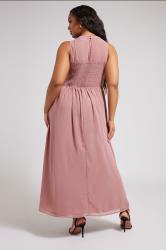 YOURS LONDON Plus Size Pink Lace Detail Chiffon Maxi Dress | Yours Clothing 2