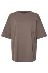 YOURS Curve Brown Oversized Boxy T-Shirt