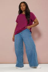 YOURS Plus Size 3 PACK Dark Pink Core T-Shirt Essentials Set | Yours Clothing 6