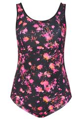 YOURS Plus Size Pink Active Splash Print Swimsuit | Yours Clothing 6